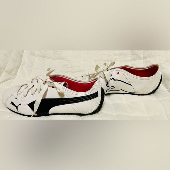 PUMA SAFARI LOGO LEATHER SNEAKERS SIZE US 8.5/ EU 39/ UK 6 IN BLACK/ WHITE - Picture 3 of 6